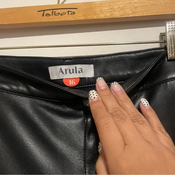 ARULA Black Pleather Flare Pants, Size 16 - Picture 5 of 5